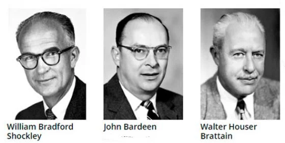Creadores del Transistor John Bardeen, William Shockley y Walter Brattain
