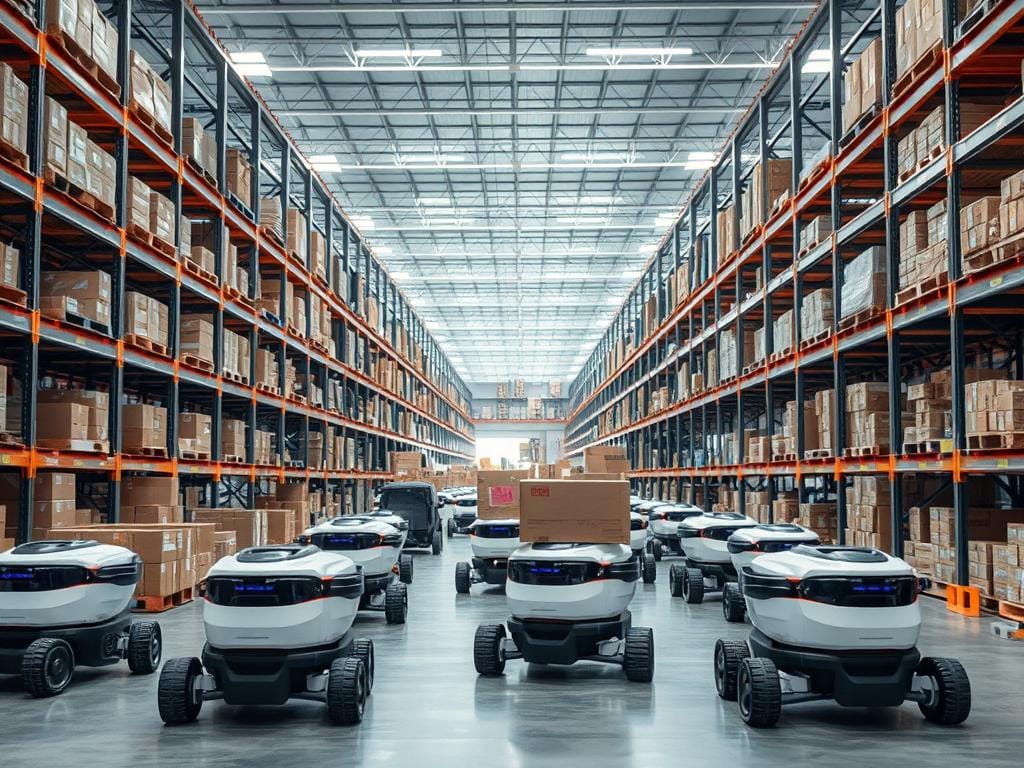 Robots AMR en almacén Robots AMR en almacén
